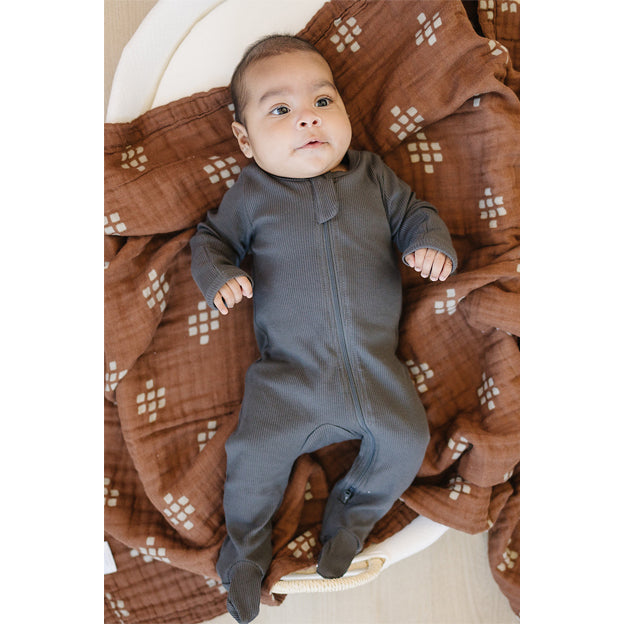 Organic Cotton Footed Baby Pajamas- Size 3-6M